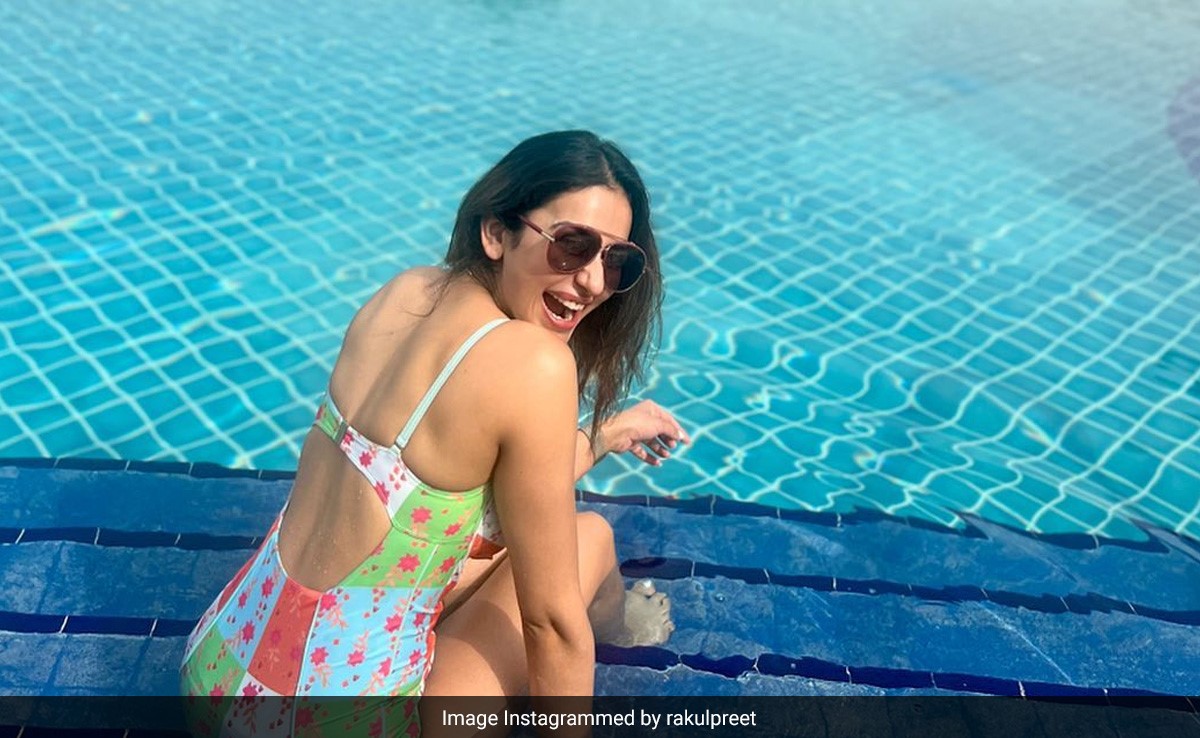 In A Printed Cutout Swimsuit, Rakul Preet Singh Is "Feeling Like A Mermaid" By The Poolside In Dubai