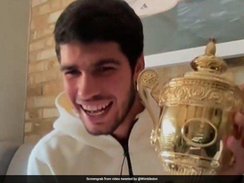 Watch: Carlos Alcaraz Drops Wimbledon Trophy During Live Interview