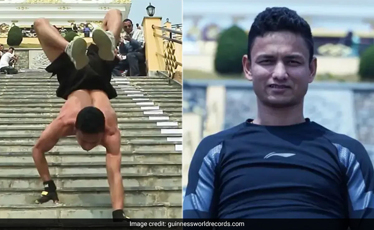 Video: Nepal Man Climbs Down 75 Stairs On Hand In 25 Seconds, Creates World Record