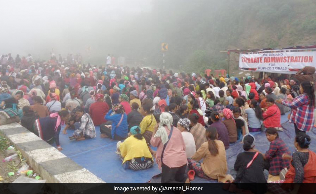 Women Protest To Demand Removal Of Security Forces From Manipur Town