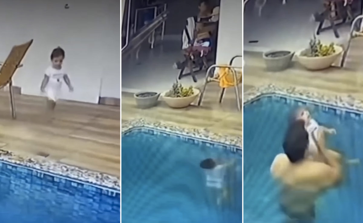 स्विमिंग पूल के पास बच्चे को अकेला छोड़ना पड़ा महंगा, वीडियो देख अटक जाएगी सांसें