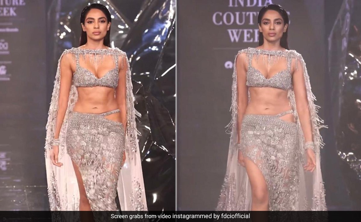 Sobhita Dhulipala Dazzled In A Sheer Silver Rohit Gandhi And Rahul Khanna <i>Lehenga</i>