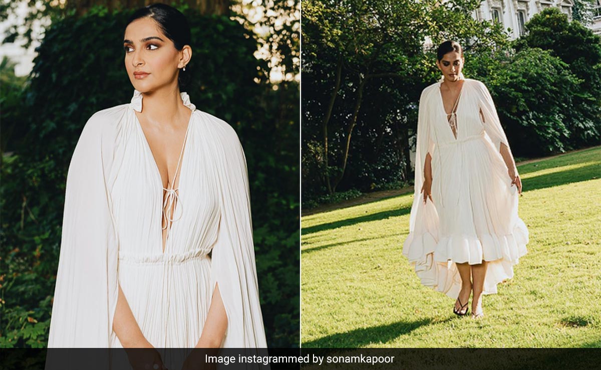 Sonam Kapoor Snags Her Sister Rhea Kapoor's "Summer Ethereal White" Dress For A Dance Party In London