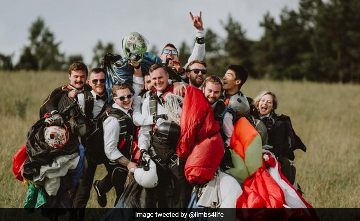 Watch: Groom Makes James Bond-Style Entry To His Wedding By Skydiving Into Venue
