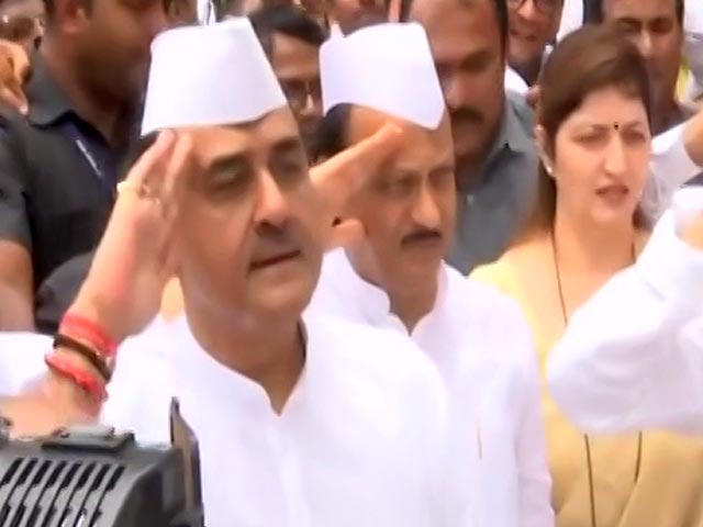 Ajit Pawar, Other Party Leaders Unfurl NCP Flag Ahead Of Key Meet