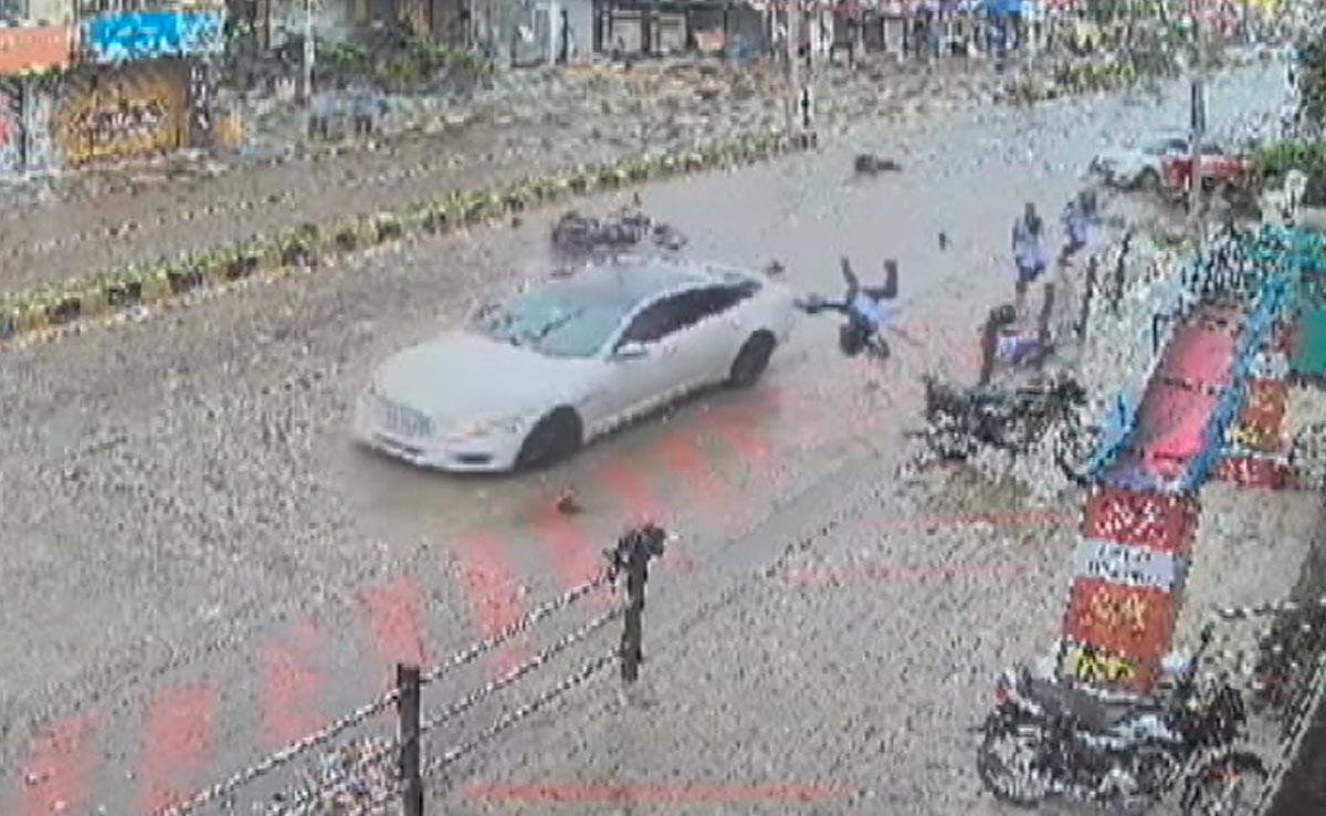 Video: In Karnataka Hit-And-Run, Car Ploughs Into Biker, Students