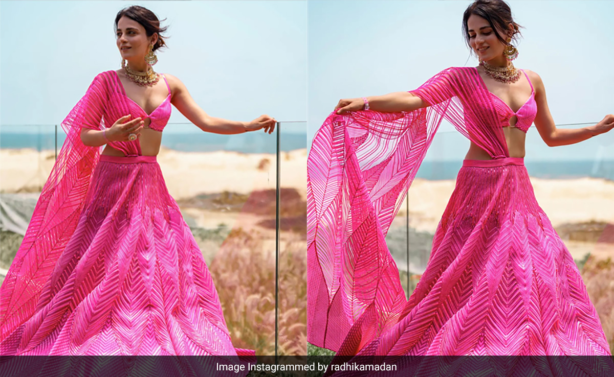 Radhika Madan's Neon Pink Sequin <i>Lehenga</i> Is Fabulously Taking Cabo By Storm