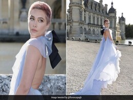 Florence Pugh Is A Pastel Dream Come True In A Sheer Backless Ruffled Valentino Gown With Pink Hair Florence Pugh Is A Pastel Dream Come True In A Sheer Backless Ruffled Valentino Gown With Pink Hair