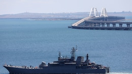 Drone Attack On Crimea Ammunition Depot Prompts Evacuation, Bridge Closure