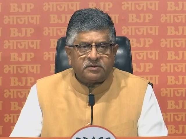 "Manipur Not Necessary For Opposition But...": BJP's Ravi Shankar Prasad