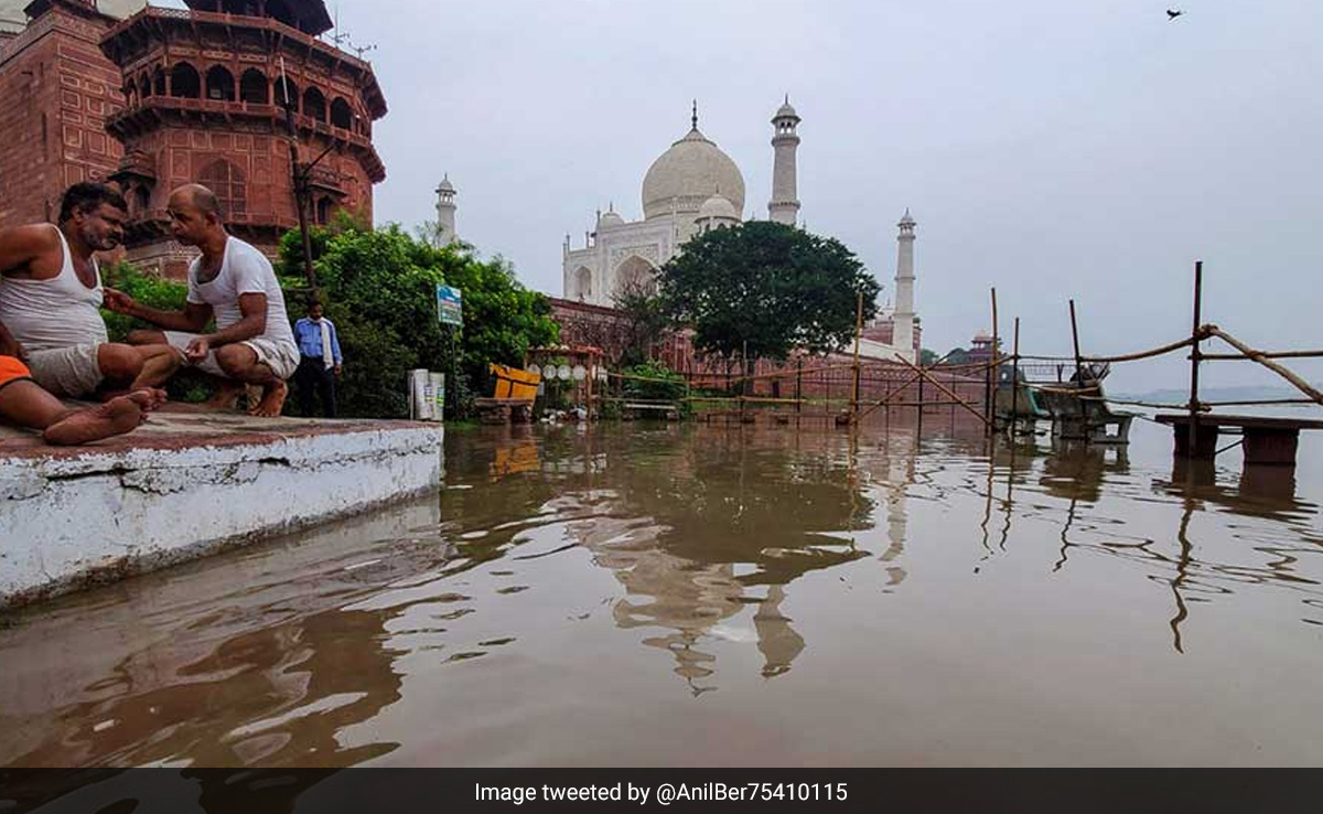 For The First Time In 45 Years, Rising Yamuna Reaches Walls Of Taj Mahal, Monument Safe Say Officials
