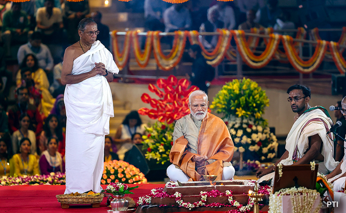 Pics: PM Performs Puja At Newly Built Delhi Centre, A G20 Venue