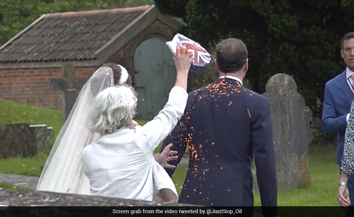 Video: Protester Disrupts Former British Politicians Wedding, Throws Confetti At Newlyweds