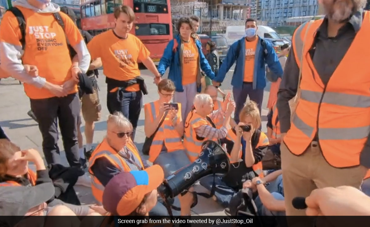 Video: Just Stop Oil Campaigners Blocked By Counter Protest Group
