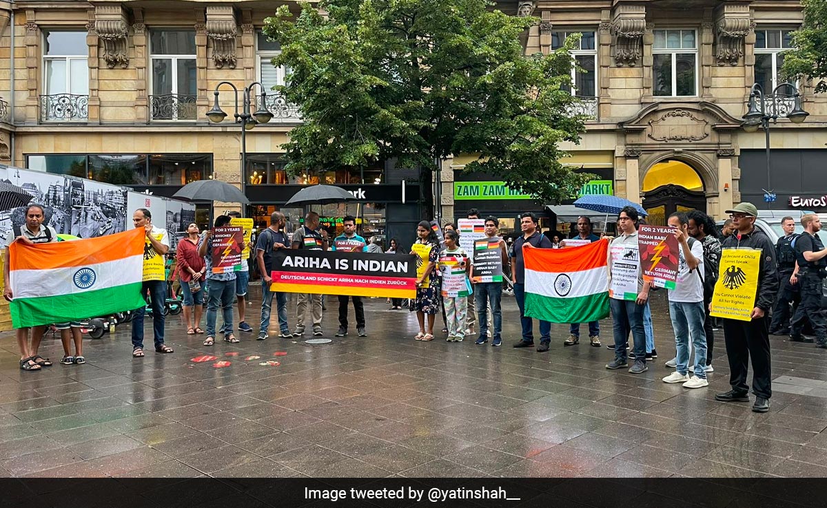Indians In Germany Stage Protest To Reunite Baby Ariha With Parents