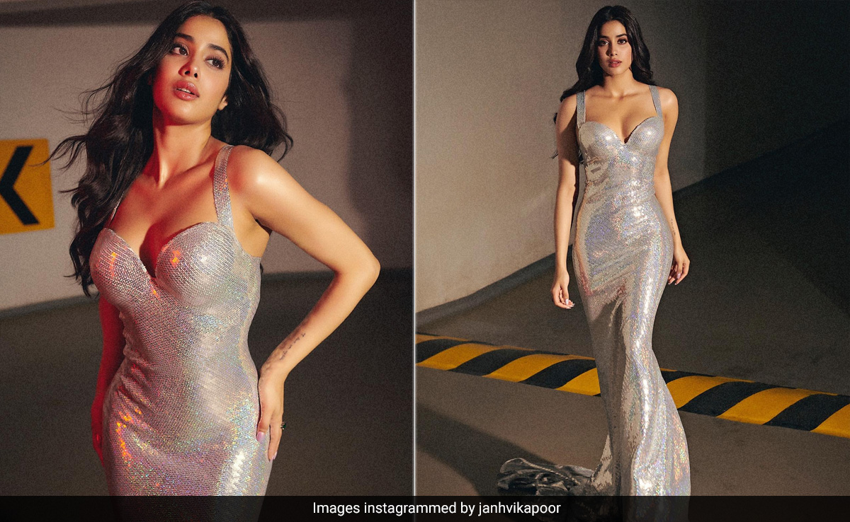 Janhvi Kapoor Sparkles Brighter In A Rs 4.26 Lakh Holographic Gown For Bawaal Premiere
