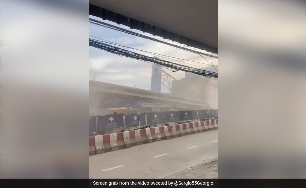 Terrifying Video Shows Under Construction Elevated Highway Collapsing In Bangkok