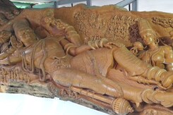 Rare 1,000-Year-Old Teak Log Converted Into Unique Vishnu Sculpture In Hyderabad Rare 1,000-Year-Old Teak Log Converted Into Unique Vishnu Sculpture In Hyderabad