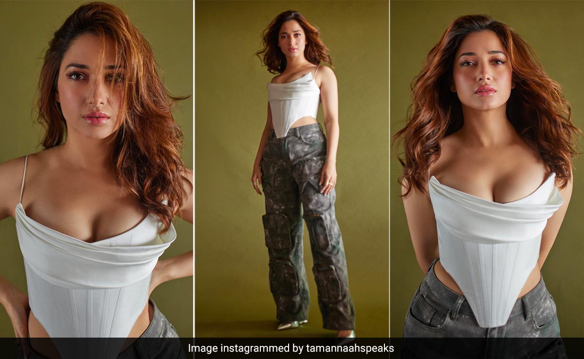 Tamannaah Bhatia In A White Corset And Cargos Causes A "Heat Wave In Monsoon"
