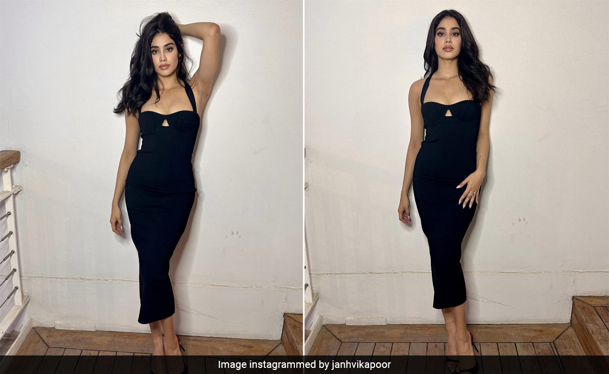 Janhvi Kapoor Continues Making A <i>Bawaal</i> Even In A Classic Black Rs 94K Bodycon Dress