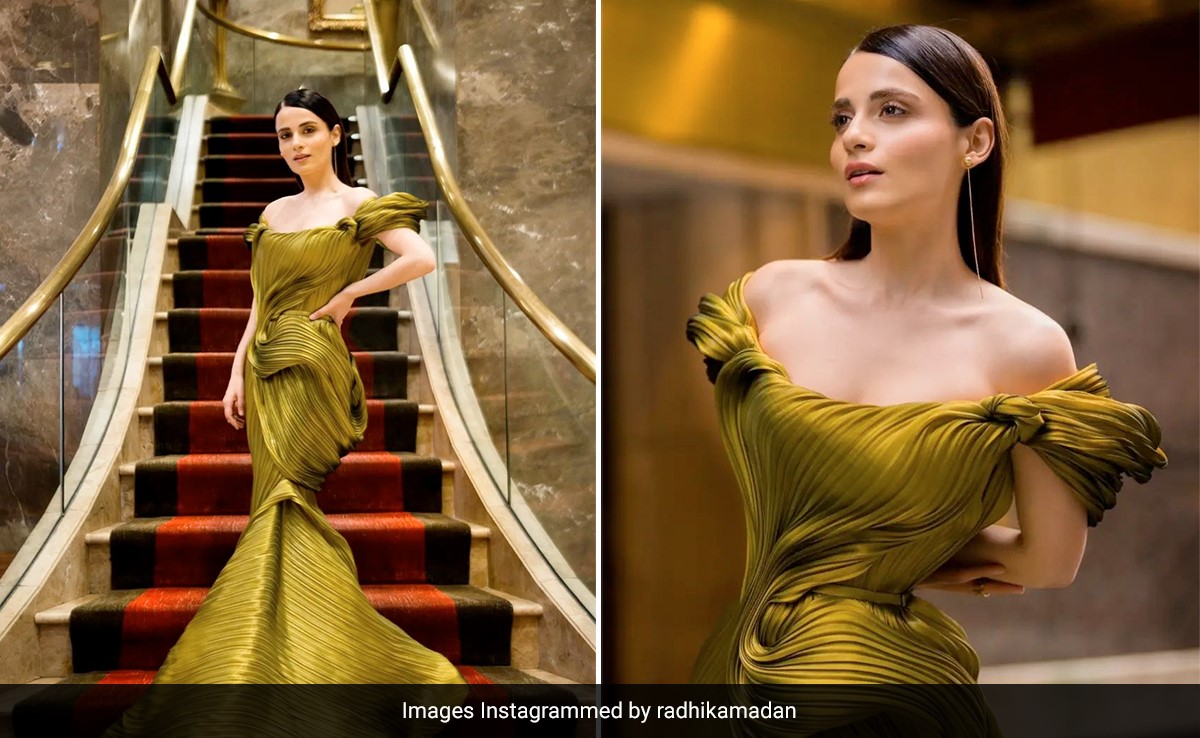 Radhika Madan Wraps Herself In The Glorious Curves And Edges Of A Structured Green Gown