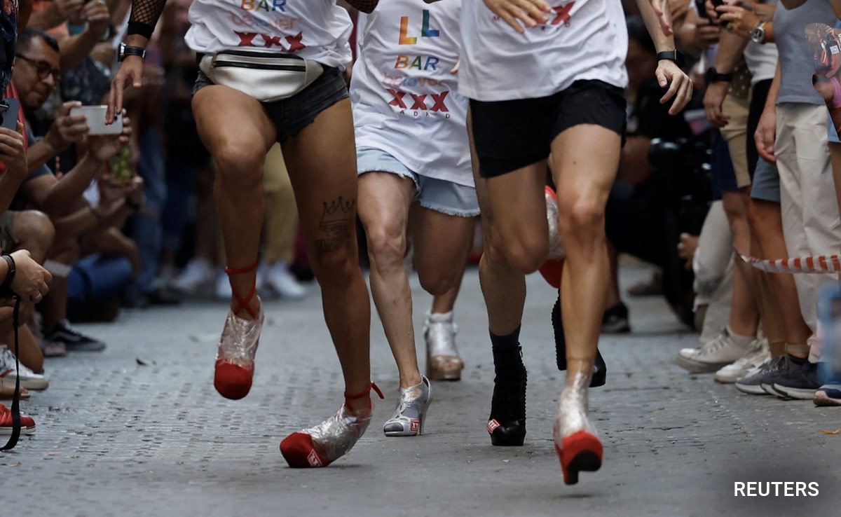 Men In Heels Race In Pride Month Celebration In Madrid