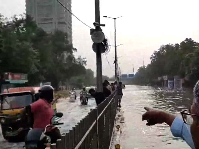 Video: People Get Electric Shocks From Faulty Pole In Flooded Delhi Street