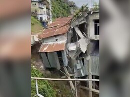 VIDEO: मिजोरम में बारिश का कहर, सड़कों में आई दरार, पलभर में भरभराकर गिरी बिल्डिंग