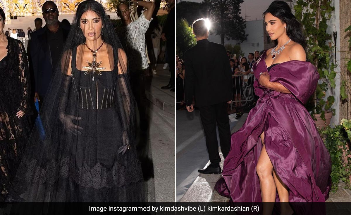 From A Bride In Black To A Vision In Violet, Kim Kardashian Was All That For Dolce & Gabbana In Italy