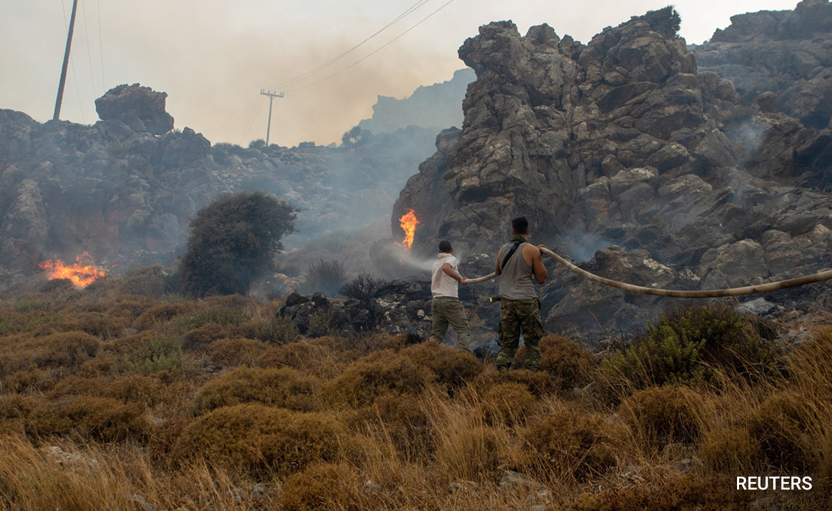 Thousands Evacuated As Greek Island Wildfire Rages