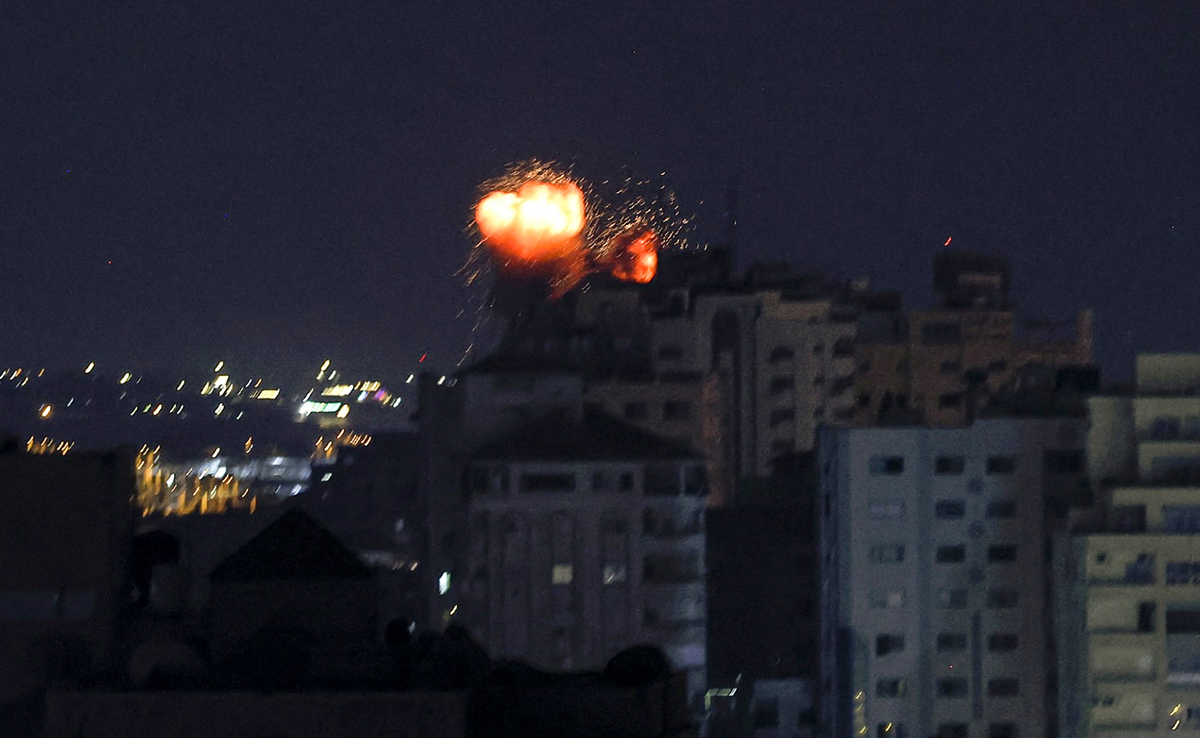 Israel Carries Out Air Strikes On Gaza As Troops Withdraw From West Bank