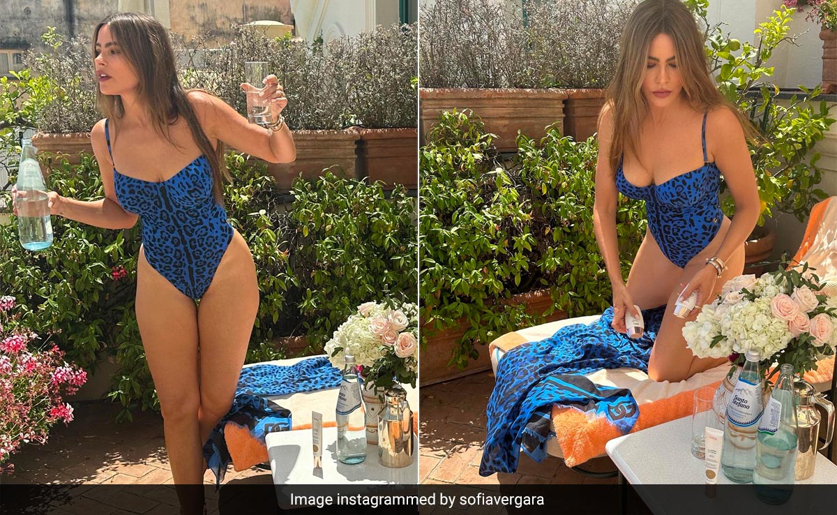 Sofia Vergara Bids Italy A Very Stylish Goodbye Wearing A Leopard Print Swimsuit