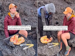 Viral Video: This Blogger Ate Pizza Cooked On Active Volcano In Guatemala Viral Video: This Blogger Ate Pizza Cooked On Active Volcano In Guatemala