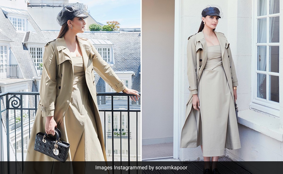 Sonam Kapoor Makes Muted Tones Look Glam In A Dress And Trench Coat From Dior