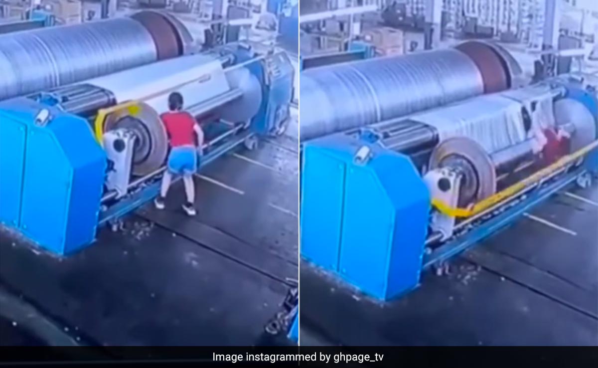 Video: Narrow Escape For Woman As Rolling Machine Pulls In Her Body