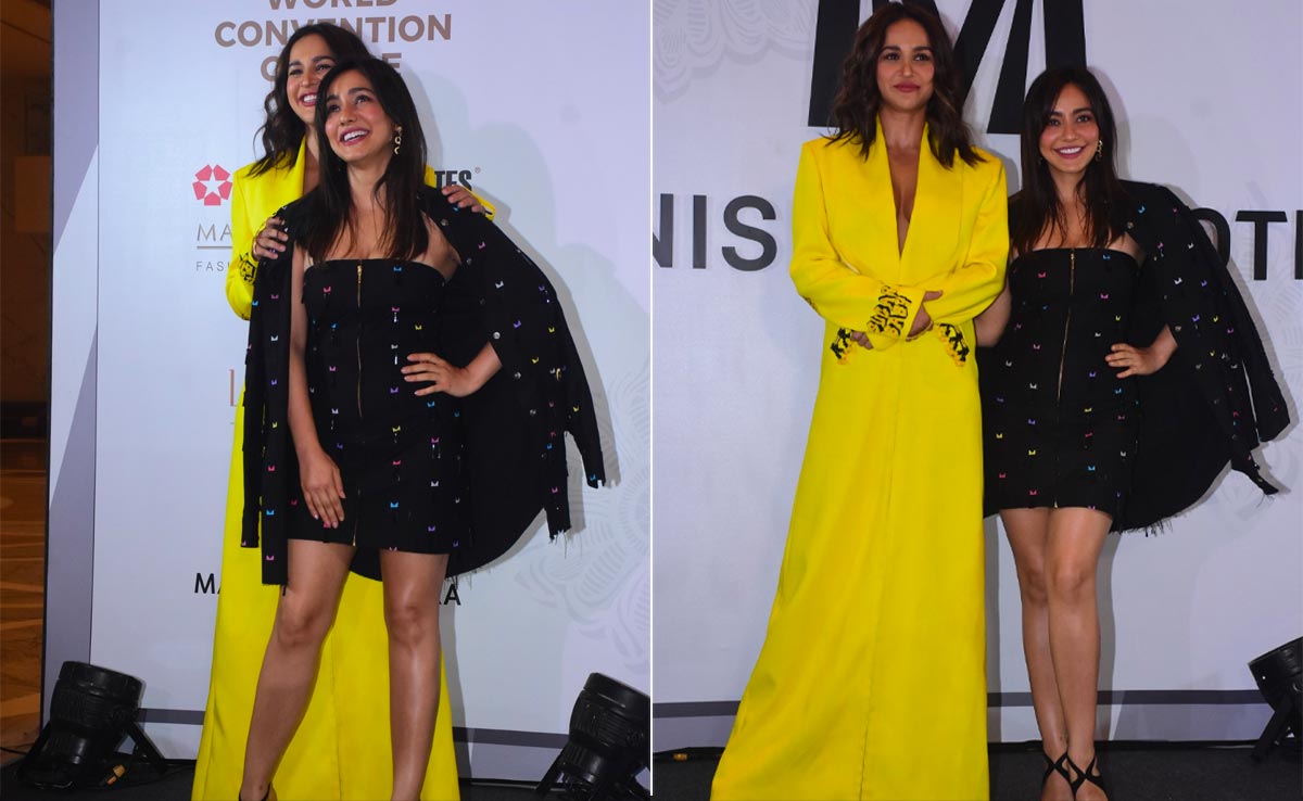 With Aisha Sharma In Yellow And Neha Sharma In Black, Contrasting Colour Coordination Goes Chic