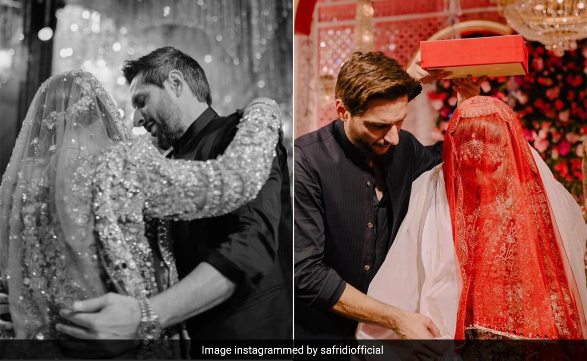 Shahid Afridi's Daughter, Aqsa, Dazzled In A Glitzy Red And Gold <i>Lehenga</i> For Her Rukhsati Ceremony