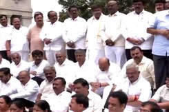 BJP Leaders Protest Suspension Of 10 Karnataka MLAs BJP Leaders Protest Suspension Of 10 Karnataka MLAs