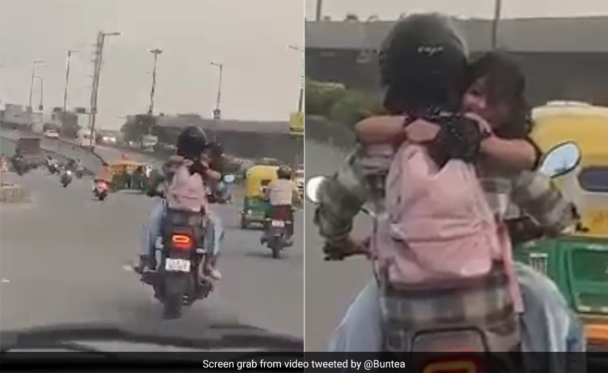 Delhi Traffic Police Slams Rs 11,000 On Couple Romancing On Speeding Bike