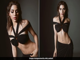 Nikki Tamboli's Striking Black Cutout Crop Top And Pleated Skirt Is Making Temperatures Soar Even In The Monsoon Nikki Tamboli's Striking Black Cutout Crop Top And Pleated Skirt Is Making Temperatures Soar Even In The Monsoon
