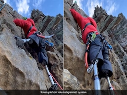 पैर नहीं है तो क्या, हौसले की उड़ान तो है, खड़ी चट्टान पर चढ़ते शख्स का वीडियो हुआ वायरल पैर नहीं है तो क्या, हौसले की उड़ान तो है, खड़ी चट्टान पर चढ़ते शख्स का वीडियो हुआ वायरल