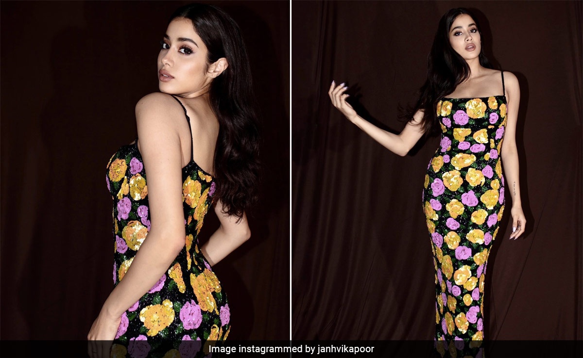 Monsoon Blooms Are In Season With Janhvi Kapoor's ₹1.30 Lakh Rachel Gilbert Sequin Floral Dress