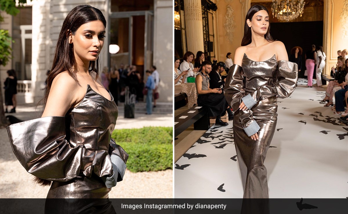 Diana Penty Stops And Steals The Show In A Silver Gown At The Paris Couture Week