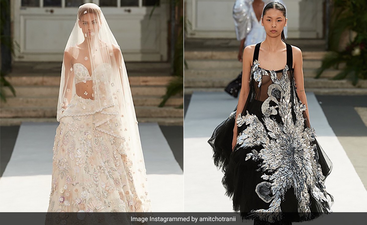 Rahul Mishra's Showstopper At His Fall Collection At The Paris Couture Week 2023 Was An Indian <i>Lehenga</i>