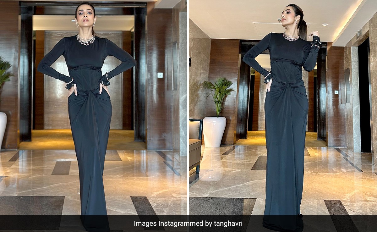 Malaika Arora's Corset Co-Ord Set Gives The Classic Black Gown An Extra Edge