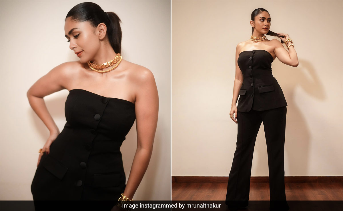 Mrunal Thakur Gives Masterclass On Elevating Minimalistic Look With Striking Golden Jewellery&nbsp;