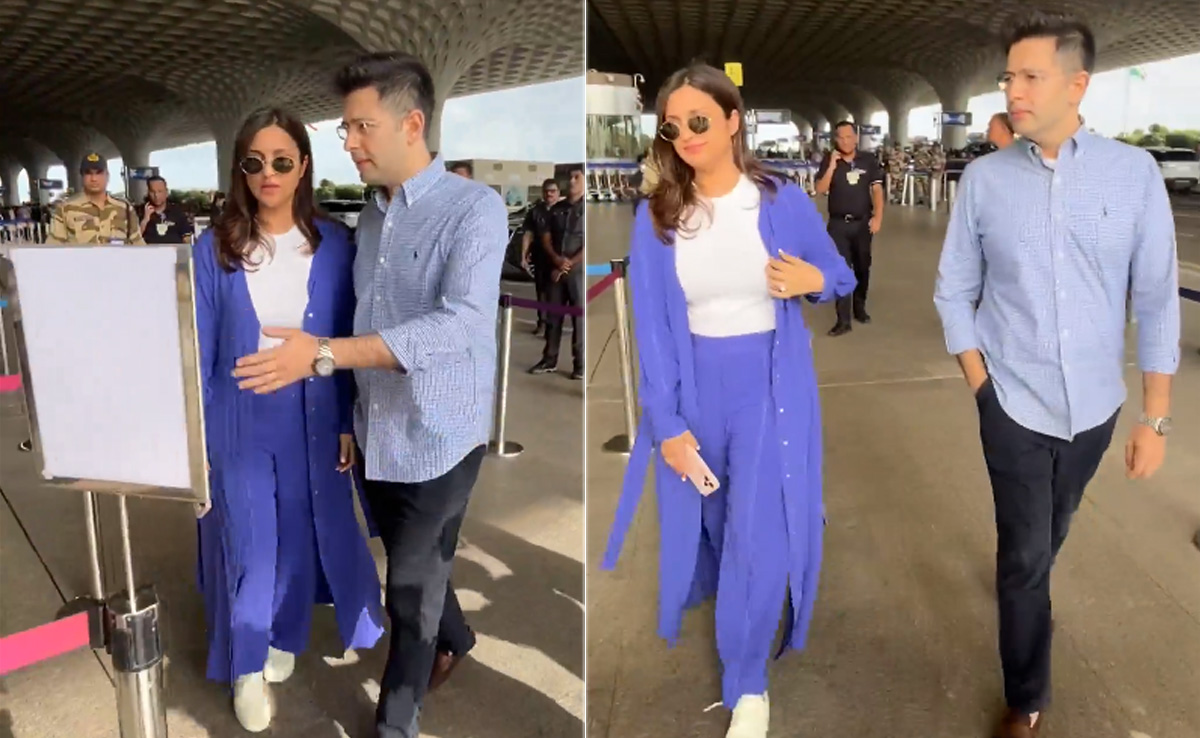 "<i>Saath Mein Pyaare Lagte Hain</i>," Paparazzo Tells Parineeti Chopra-Raghav Chadha At Airport