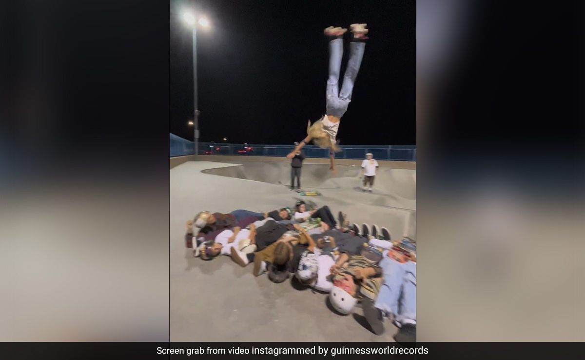 Watch: US Girl On Roller Skates Flips Over 12 People To Break World Record