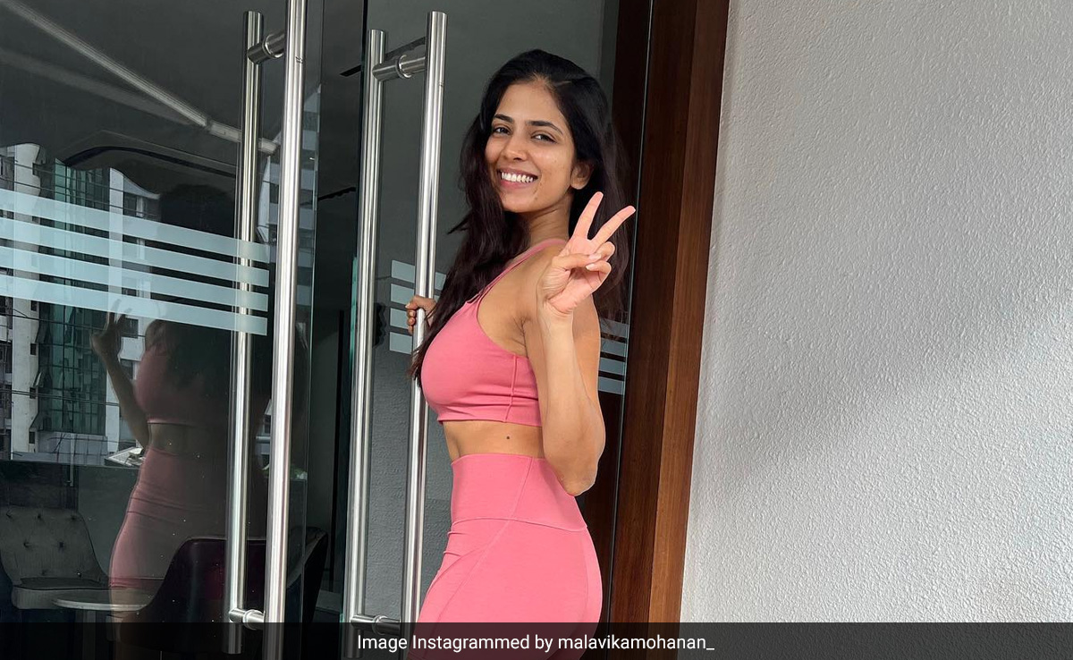 Malavika Mohanan Flexes Her Chiselled Core In Barbiecore Sports Bralette And Shorts