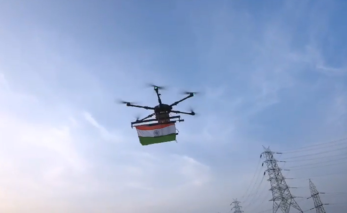 Watch: Aviation Minister Flies Drone With National Flag
